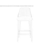 Upholstered leather stool with footrest Munster