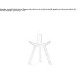Oak stool with backrest Martfeld