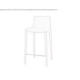 High stool with footrest Chigore