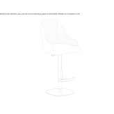 Upholstered leather stool with gas lift Wernberg