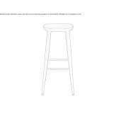 Aluminum stool with footrest Lityn