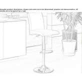 Stool with gas lift and footrest Genova