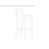 High stool upholstered in leather Ardon