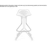 Swivel aluminum stool with footrest Vargas