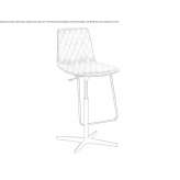 Leather stool with height adjustment and 4-star base Azov