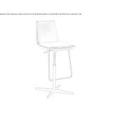 Leather stool with height adjustment and 4-star base Munxar