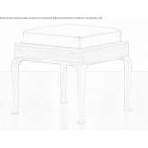 Low stool in wood veneer and leather Wetzlar