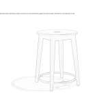 A low wooden stool with a footrest Rapallo