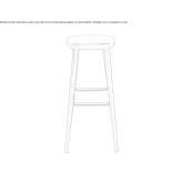 Wooden stool with footrest Lityn
