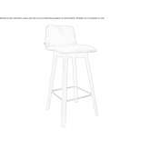 Upholstered stool with backrest Malino