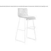 High sleigh stool with backrest Escolca