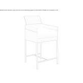 Counter chair with upholstered armrests Moengo