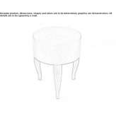 Niski stołek tapicerowany tkaniną Iurreta