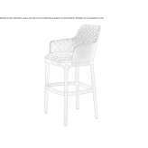High leather stool with backrest Bogazici