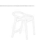 Low stool made of solid wood Ledeuix