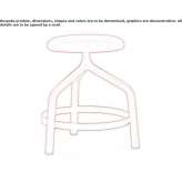 Fabric and metal stool with footrest Laguiole