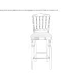 High beech stool with footrest Ardino