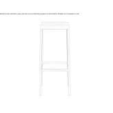 Tall steel stool with footrest Cana