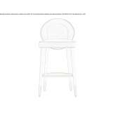 High fabric stool with backrest and footrest Osoblaha