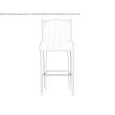 High velvet stool with backrest and footrest Paglieta
