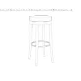 High beech stool with integrated cushion Povo