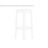 High, stackable wooden stool with footrest Gheboaia
