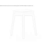 Low, upholstered Harald stool made of cotton and teak Sellye