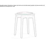 Harald low stool upholstered in cotton and walnut Sellye
