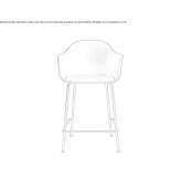 High upholstered stool with armrests Breza