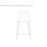 High upholstered stool with backrest Fortuna