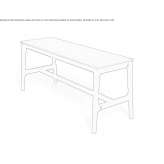 Wooden and leather bench Zuoz
