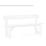 Oak bench with backrest Denizli