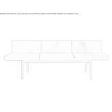 Upholstered leather bench with backrest Dubna