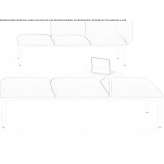 Modular bench upholstered in fabric Gadeland