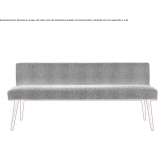 Bench with backrest upholstered in fabric Wietze