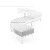 Upholstered polyurethane bench Luzaga