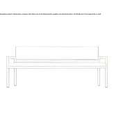 Upholstered ash bench with backrest Forres