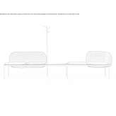 Modular fabric bench with backrest Vervins