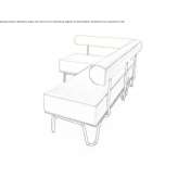 Upholstered modular bench with backrest Irun