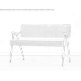 Fabric bench with backrest Gokcebey