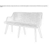 Bench with backrest upholstered in fabric Avegno