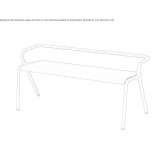 Metal bench with backrest Tarata