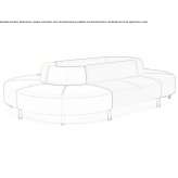 Modular fabric bench with backrest Wals