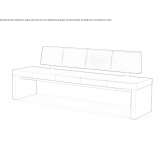Modular leather bench with backrest Kalnik