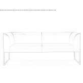 Upholstered leather bench with backrest Noves