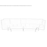 Modular upholstered bench with backrest Lansford
