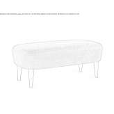Bench upholstered with fabric Netretic