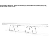 Wooden bench with a metal base Certines