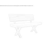Fabric bench with backrest Angicos