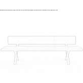 Upholstered leather bench with backrest Golancz